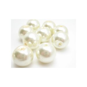 Voks Glas Perler 10 Mm Creme - 25 Stk