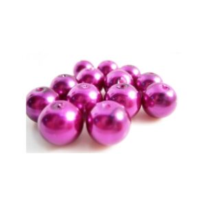 Voks Glas Perler 10 Mm Fuchsia - 25 Stk