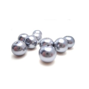 Voks Glas Perler 10 Mm Grå - 25 Stk