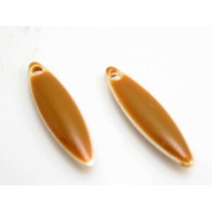 Emalje Vedhæng 15 X 5 Mm Brun - 2 Stk