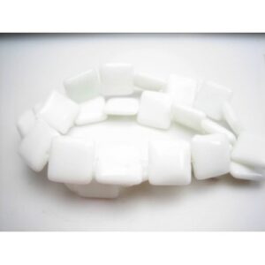 Porcelæns Perle Firkantet Flad 14 / 1 Mm - 1 Streng