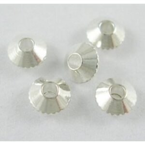 Sølv Belagt Bicone 4 / 1 Mm - 20 Stk