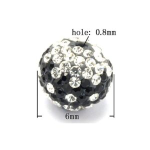 Rhinstens Perle 6 Mm - Sort / Klare Stene - EKSKLUSIV