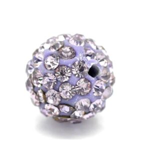 Rhinstens Perle 10 Mm - Lilla - EKSKLUSIV