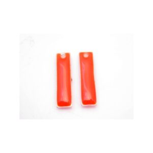 Emalje Vedhæng Lang Orange - Rød 20 X 6 - 2 Stk