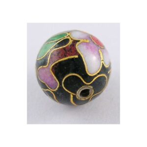 Cloisonne Rund 12 Mm Sort - 2 Stk