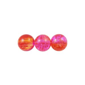 Krakeleret Perle 8 Mm Pink-Orange - 50 Stk