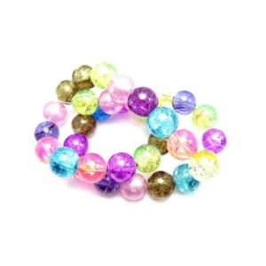Krakeleret Perle 12 Mm Farvemix - 30 Stk