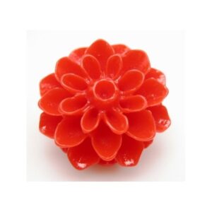 Resin Blomst Rød 15 Mm - 2 Stk