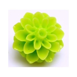 Resin Blomst 15 Mm LIME GRØN - 2 Stk