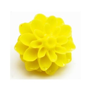 Resin Blomst 15 Mm GUL - 2 Stk