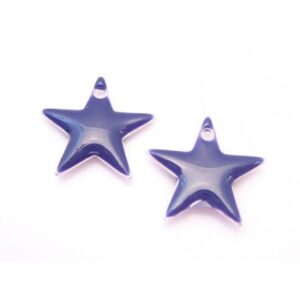 Emalje Stjerne 12 Mm - LILLA - 2 Stk