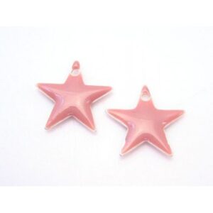 Emalje Stjerne 12 Mm - GL.ROSA - 2 Stk