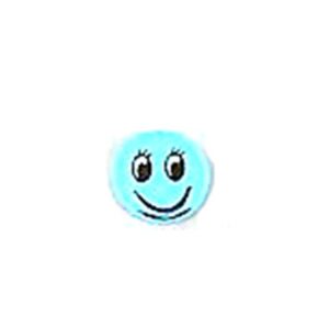 Smiley Med Flad Bagside 12 Mm Turkis - 1 Par