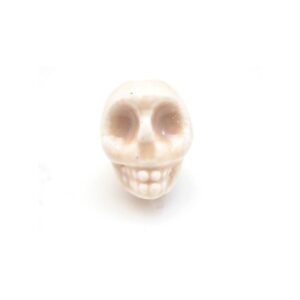 Porcelæns Skelet Hoved 13,5 / 2 Mm - LYS BRUN