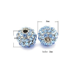 Rhinstens Perle 10 Mm - SØV / BLÅ - EKSKLUSIV
