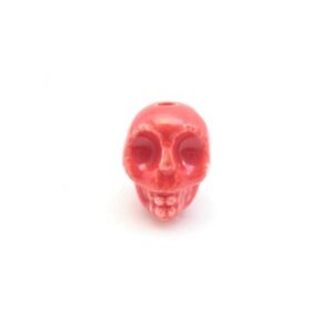 Porcelæns Skelet Hoved 13,5 / 2 Mm - RØD
