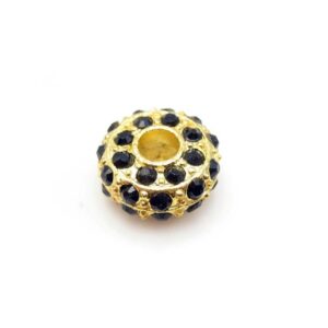 Kraftig Guld Rondel Med Stene - SORT