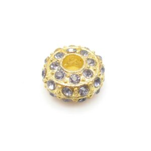 Kraftig Guld Rondel Med Stene - LYS LILLA