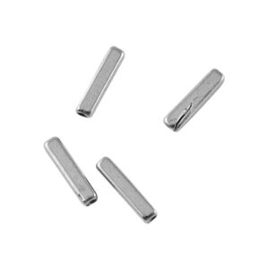 Sølv Perle Firkantet Lang 9 X 2 / 1 Mm - 60 STK - SUPER BILLIG