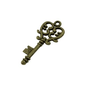 Guld Antik Nøgle 33 Mm - 2 Stk