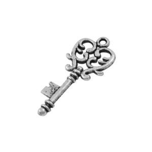 Sølv Antik Nøgle 33 Mm - 2 Stk