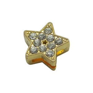 Slide Charms Gylden Med Stene 13 Mm