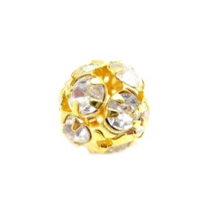 Rund Guld Plate Rhinstens Bold 12 Mm