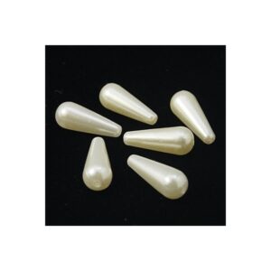 Dråbe perle 30 mm Creme hvid - 2 stk