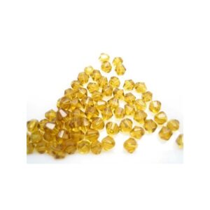 Glas perle facet 4 mm - 70 stk - brun