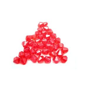 Glas perle facet 6 mm - 45 stk - Rød