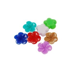 Skøn flad resin blomst 11 mm mix - 24 stk