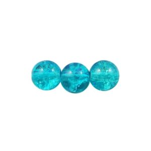Krakeleret perle 8 mm turkis - 50 stk