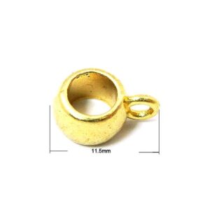 Vedhængsperle glat - 2 stk - guld