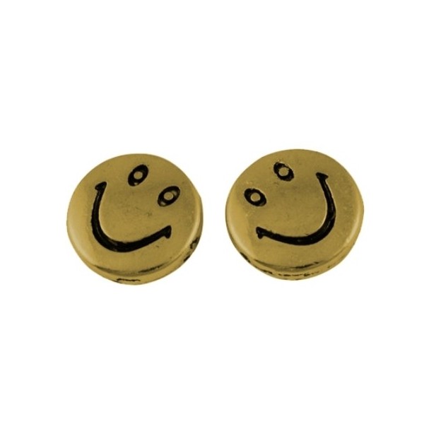 Smiley perle guld 10 / 1 mm - 6 stk