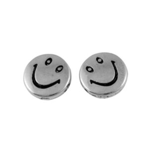 Smiley perle sølv 10 / 1 mm - 6 stk