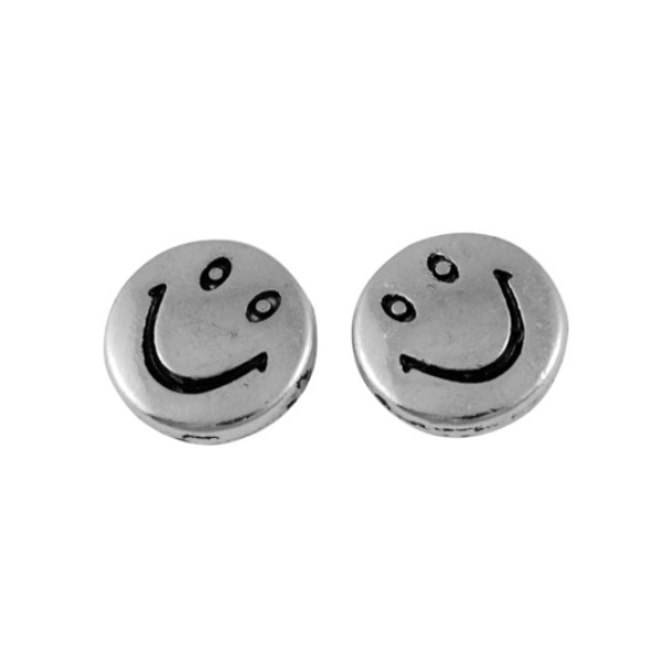 Smiley perle sølv 10 / 1 mm - 6 stk